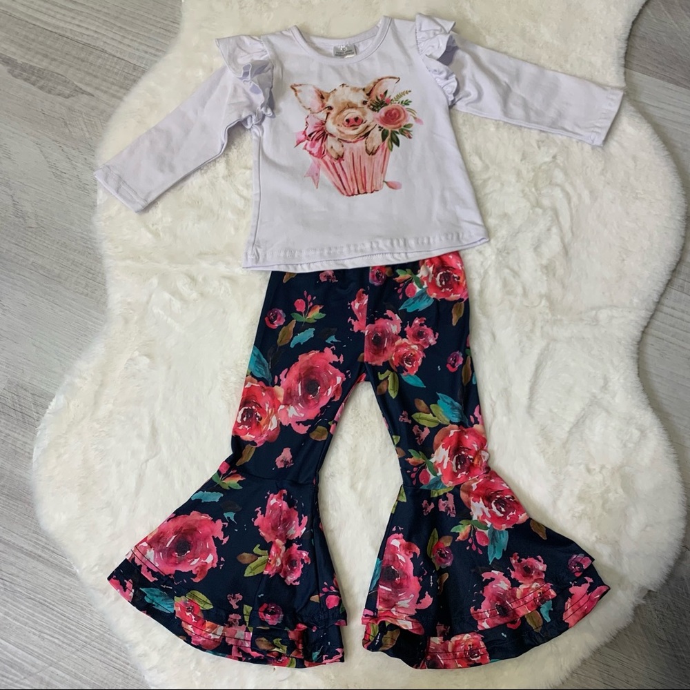 Floral Pig 2 Piece Set NWT, Baby Girl, Toddler Girl